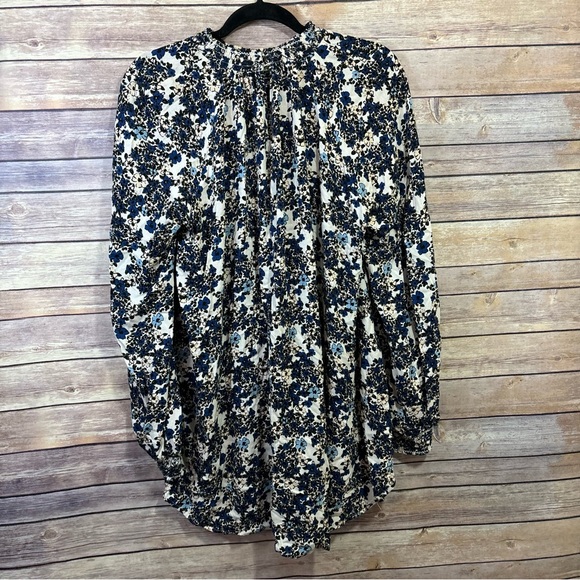 Free People Long Sleeve Tunic Dress with High Neck Smocked Size Medium D3 - Picture 6 of 8